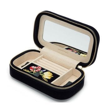 Photo of the WOLF 1834 Zoe Travel Zip Case Jewellery Box in indigo 393316