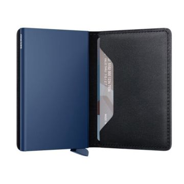 Photo of the Secrid Slimwallet Original Black Navy | RFID-Blocking Leather Wallet – SO-Black-Navy