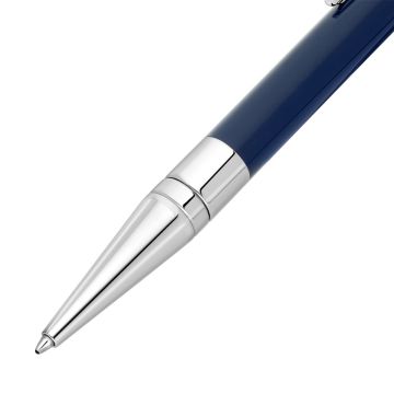 D Initial Two-Tone Blue Chrome Ballpoint Pen