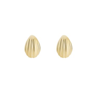 Yellow Plated Sterling Silver Domed Stud Earrings