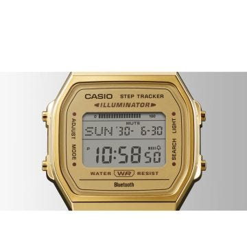 Iconic 41.6x37.9mm Yellow Gold Dial Stainless Steel Bracelet Watch