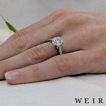 Platinum Lab Grown 3.03ct E VS1  Round brilliant cut Lab Grown Diamond Dress Ring