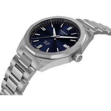 PRC 100 Solar 39mm Navy Dial Stainless Steel Bracelet Watch