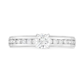 Platinum Rround Brilliant Cut Solitaire 0.32ct Diamond Ring