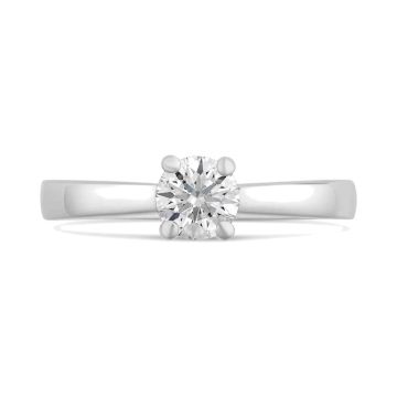 Platinum .50ct Round Brilliant Diamond Solitaire Ring