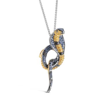 18k Sapphire and Diamond Snake Pendant