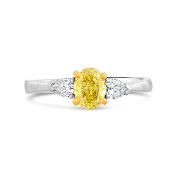 Platinum .70ct Yellow Diamond Ring
