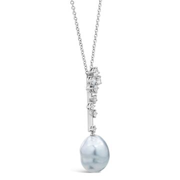 Mikimoto 18k Gold Pearl & Diamond Pendant