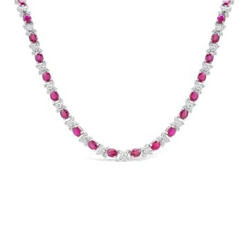 Weir Collection 18k Diamond and Ruby Necklet 
