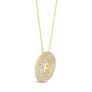 Weir Collection 18k Gold Diamond Circle Pendant