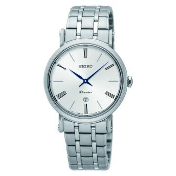Seiko Premier Stainless Steel Quartz Silver Dial Bracelet Watch