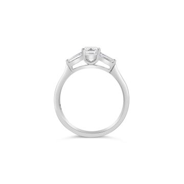 Platinum Emerald Cut Diamond Ring