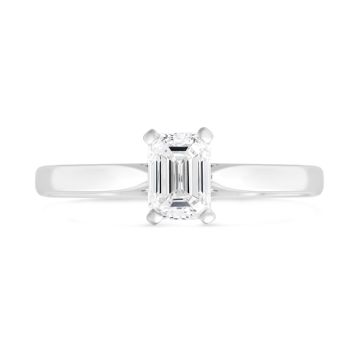 Platinum Emerald Cut 0.59ct Diamond Ring