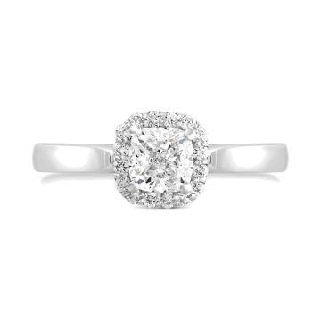 Weir Collection Platinum .75ct Cushion Cut Diamond Halo Ring