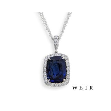 Weir Collection 14.13 ct Cushion Sapphire Pendant