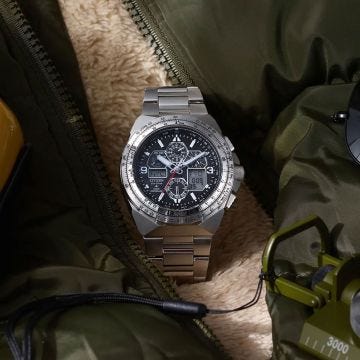 Photo of the Citizen Promaster Skyhawk A.T 46mm, Black Dial, Stainless Steel, Eco-Drive Watch JY8120-58E