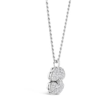 Weir Collection 18k White Gold Shamrock Diamond Pendant PDB02378