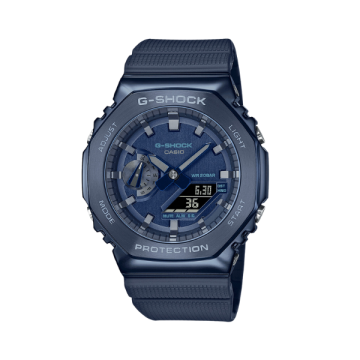 G-SHOCK Octagonal Metal Bezel Blue Resin Strap Watch