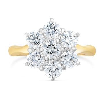 Weir Collection 18k 1.68ct Diamond Cluster Ring