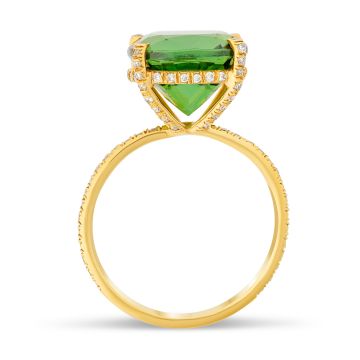 Vera Wang 18k Gold Green Tourmaline & Diamond Dress Ring