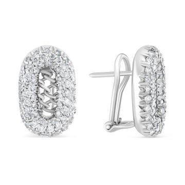18k White Gold & 1.75ct Diamond Cluster Earrings