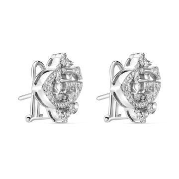 18k White Gold Diamond .71ct  Fancy Earrings