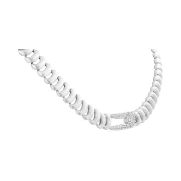 18k White Gold Matt Finish 0.60ct Diamond Necklace