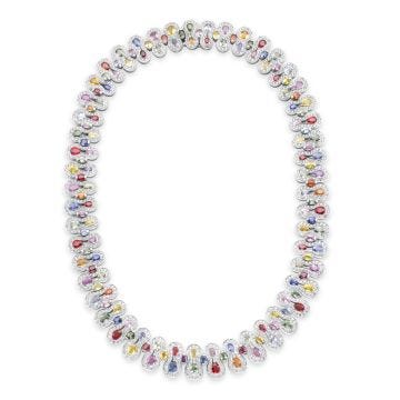 Waskoll 18k Multi Colour Sapphire Necklace