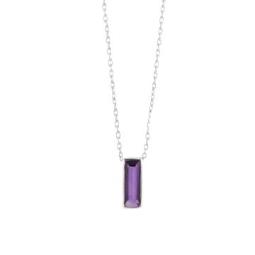 Juvi Silver Manhattan Swing Amethyst Pendant Necklace