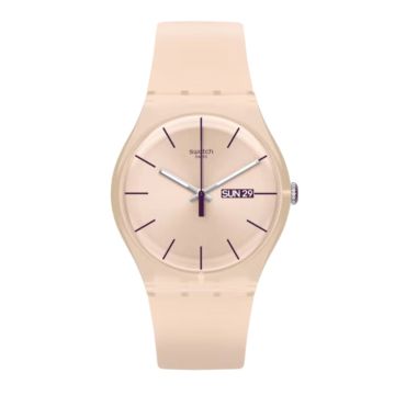 Swatch New Gent Coloured ROSE REBEL 41mm, Pink Dial, Quartz Movement, Pink Case, Pink Strap Watch