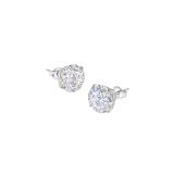Carat London Eternal Four Prongs 9K White Gold Stud Earrings