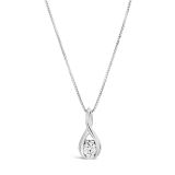 18K White Gold and Diamond Pendant and Chain