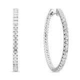 18k White Gold and .50ct Diamond Hoop Earrings