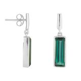 Juvi Silver Manhattan Green Tourmaline Drop Earrings