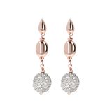 Bronzallure Altissima Rose Gold-Plated CZ Pendant Dangle Earrings.