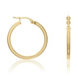 Weir Collection 9k Gold Square Tube Hoop Earrings