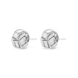 9k White Gold Knot Stud Earrings Medium