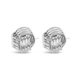 9k White Gold Large Knot Style Stud Earrings