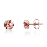 Weir Collection 9k Rose Gold Polish Ribbon Knot Earrings