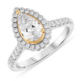 Weir Collection Platinum/18k Gold Pear Cut Diamond Ring