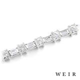 Weir Collection 18k 8.44ct Princess and Emerald Cut Diamond Bracelet