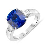 Platinum Sapphire and Diamond Ring