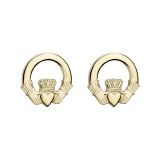 Solvar 14ct Yellow Gold Claddagh Stud Earrings