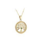 Solvar 10ct Yellow Gold Emerald Tree of Life Pendant