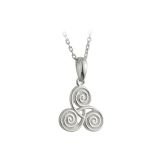 Sterling Silver Small Celtic Spiral Pendant Necklace