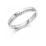 Platinum Round Brilliant Cut Offset Band
