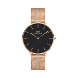 Petite Melrose 36mm Black Dial Rose Gold Plated Watch