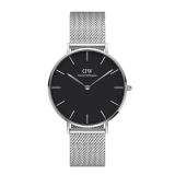 Petite Sterling 36mm Black Dial Stainless Steel Watch
