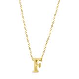 N9ne 9k Yellow Gold F Initial Pendant Chain Necklace