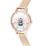 Olivia Burton Illustrated Animals Rainbow Bee & Rose Tone Watch